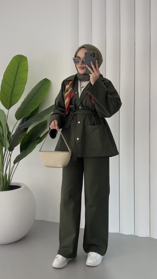 Chino Gabardin Premium İkili Takım – Haki